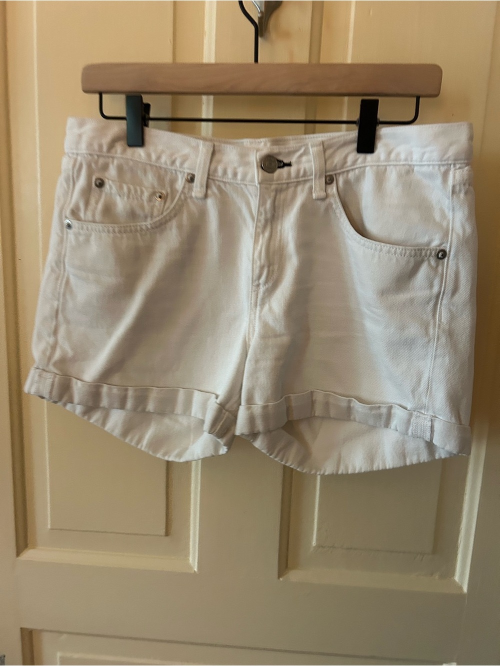 Rag & Bone White Rolled-Hem Denim Jean Shorts 27